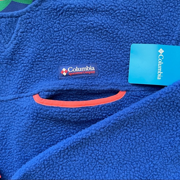 COLUMBIA WAPITOO FLEECE PULLOVER MENS SIZE SMALL BLUE NEW - Picture 4 of 6